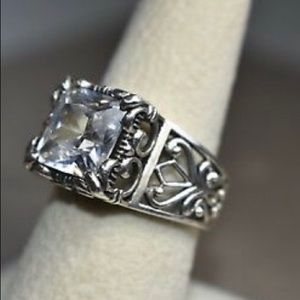 Silpada Sterling Silver Uptown Cubic Zirconia Size 8 Filigree Ring